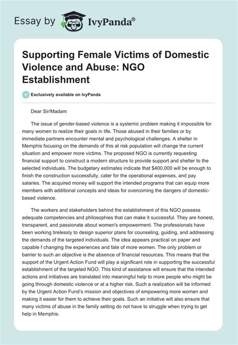 sample grant proposal for domestic violence Doc