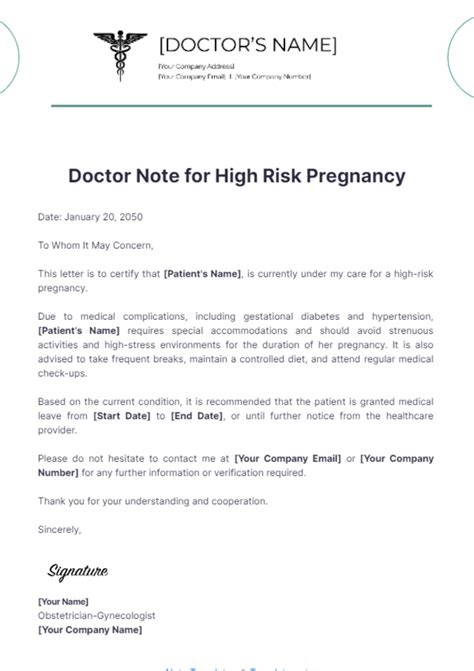 sample high risk pregnancy letter from doctor Epub