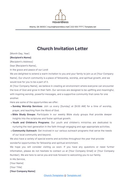 sample invitation to church service pdf PDF