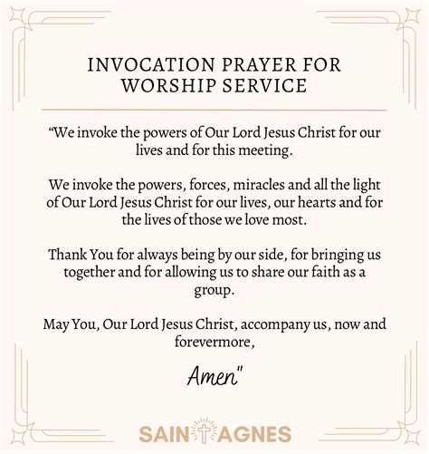 sample invocation prayers for church service Reader