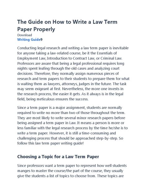 sample law term paper Doc