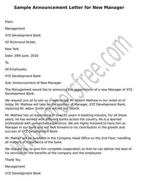 sample letter introducing new general manager PDF