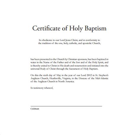 sample letter request baptism certificate Doc