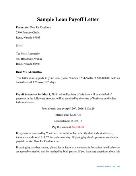 sample loan payoff letter from banks Ebook Kindle Editon