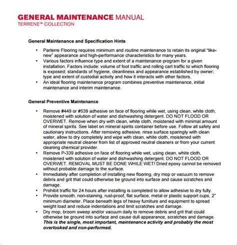 sample maintenance manual pdf Reader