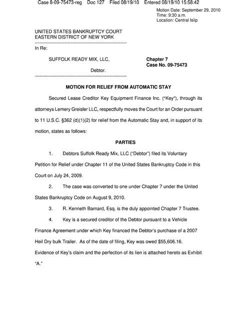 sample motion to lift automatic stay Kindle Editon