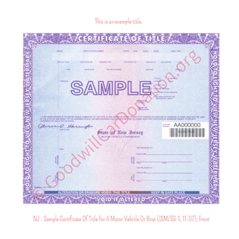 sample motor vehicle title Doc