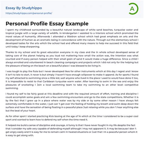 sample of a profile essay Kindle Editon