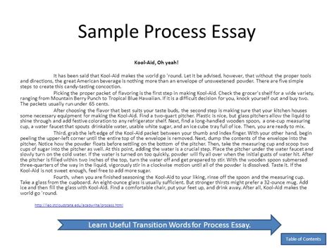 sample of process essay writing PDF