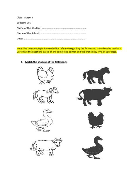 sample of question paper for nursery Kindle Editon