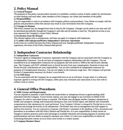 sample office policy manual Doc