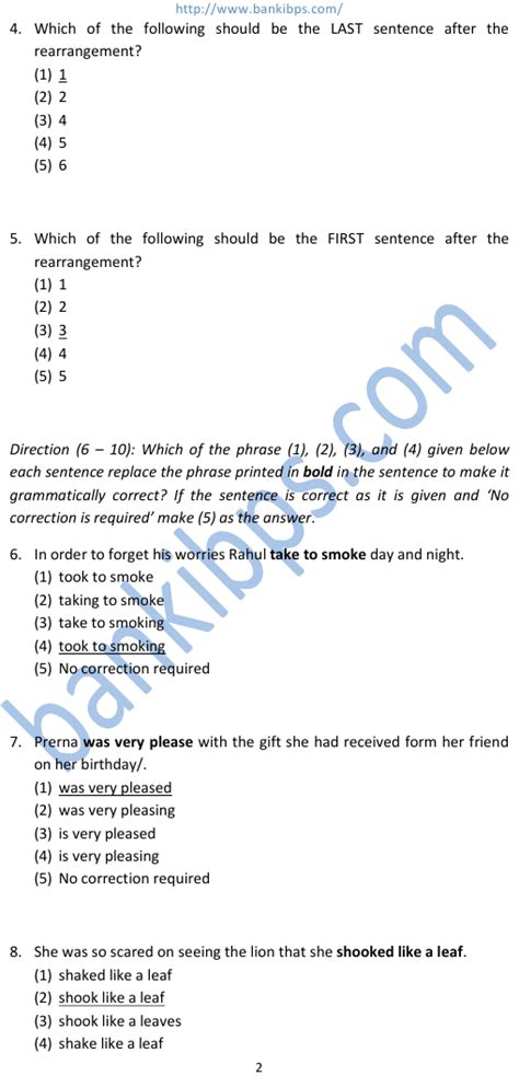 sample paper for sbi clerk exam 2012 PDF