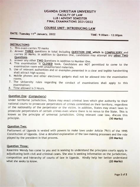 sample papers for llb part 1 PDF