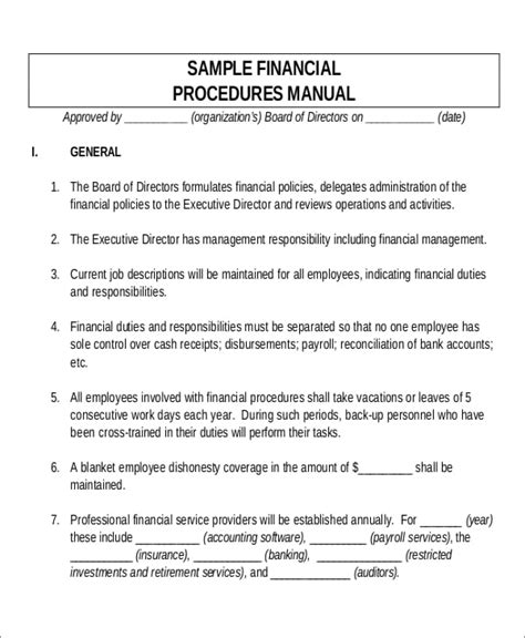sample procedure manual small business PDF
