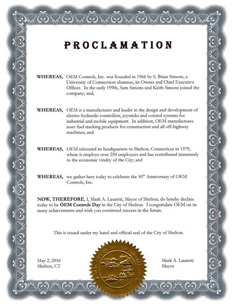 sample proclamation wording Kindle Editon