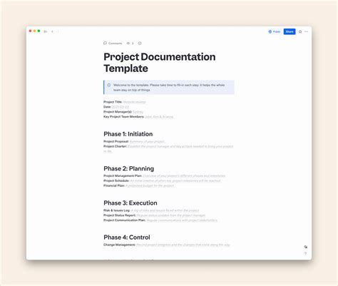 sample project management document Reader