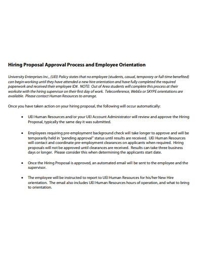 sample proposal for hiring new staff Doc