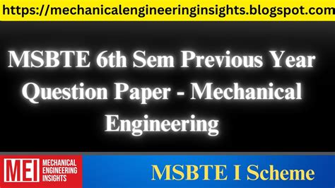 sample question paper of msbte 6th semester mechanical Reader