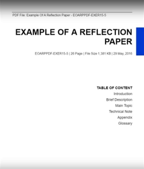 sample reflection paper format Kindle Editon
