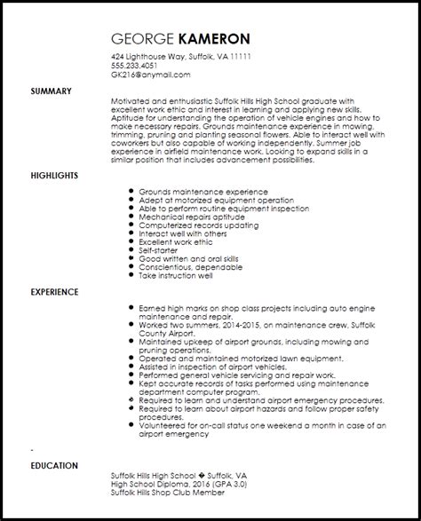 sample resume for entry level maintenance technician Doc