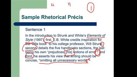 sample rhetorical precis