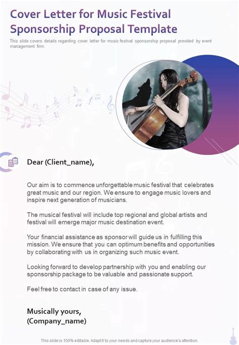 sample sponsorship cover letter for music event PDF