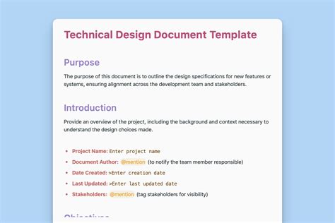 sample technical design document PDF