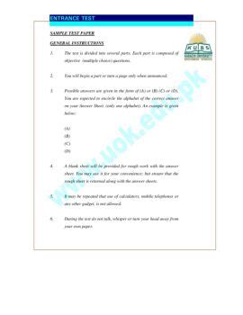 sample test paper bba ku Reader