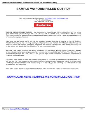 sample_w2_filled_out Ebook Kindle Editon