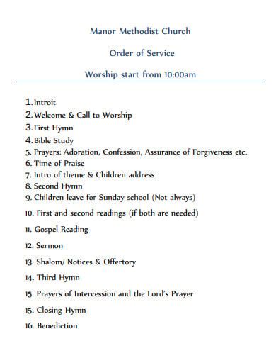 samples of church order of service program pdf Epub