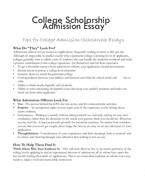 samples of scholarship essays for college Reader