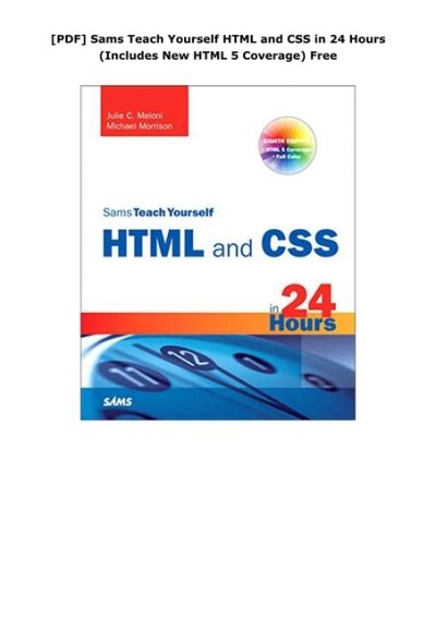 sams teach yourself html and css in 24 hours includes new html 5 coverage 8th edition Doc