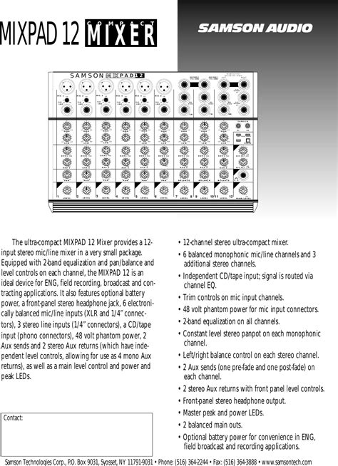 samson mixpad user guide PDF