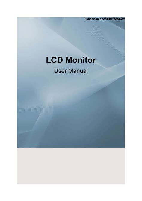 samsung 2233gw monitors owners manual Epub