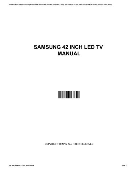 samsung 42 inch led tv manual Reader