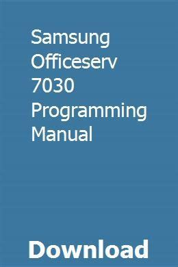 samsung 7030 programming manual Epub