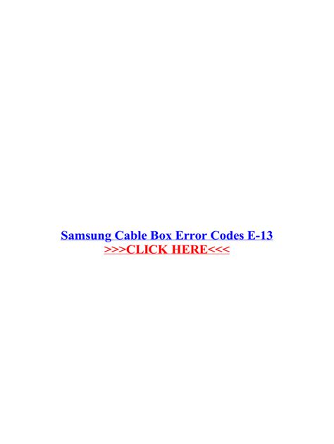 samsung cable box error code b109 pdf Doc