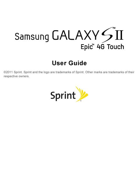 samsung epic 4g touch user manual Epub