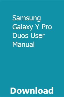 samsung galaxy y pro duos product user manual Kindle Editon