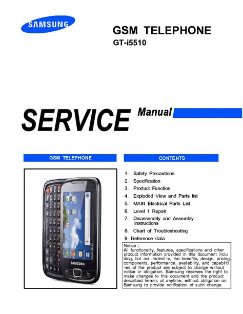 samsung gt i5510 service manual PDF