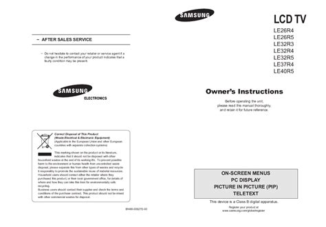 samsung le32r3 tvs owners manual Doc