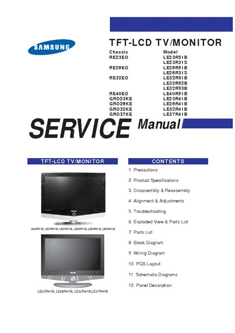 samsung le32r41b tvs owners manual PDF