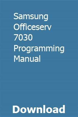 samsung officeserv 7030 programming manual pdf Epub