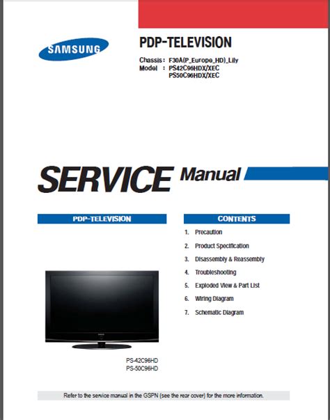 samsung plasma tv service manual pdf Kindle Editon