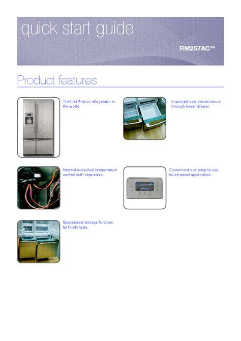 samsung refrigerator quick start guide Epub