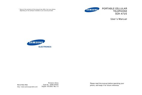 samsung sch a725 cell phones owners manual Doc