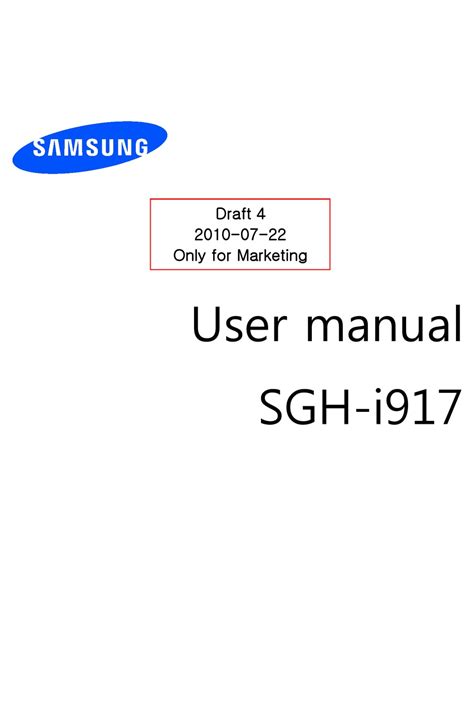 samsung sgh i917 manual de usuario Doc