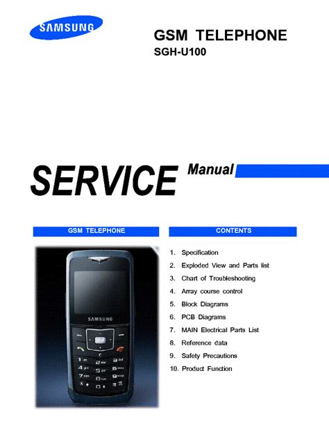 samsung sgh u100 service manual PDF