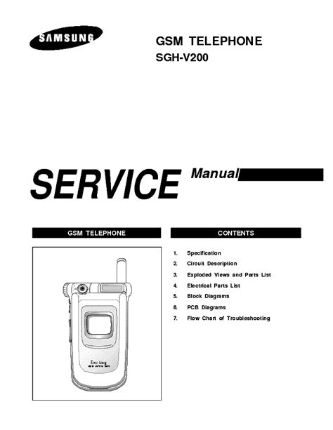 samsung sgh v200 cell phones owners manual PDF
