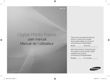 samsung spf 71e digital photo frames owners manual PDF